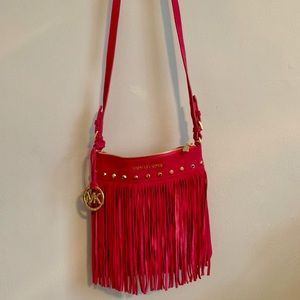 Michael Kors Fuchsia Pink Fringe Crossbody